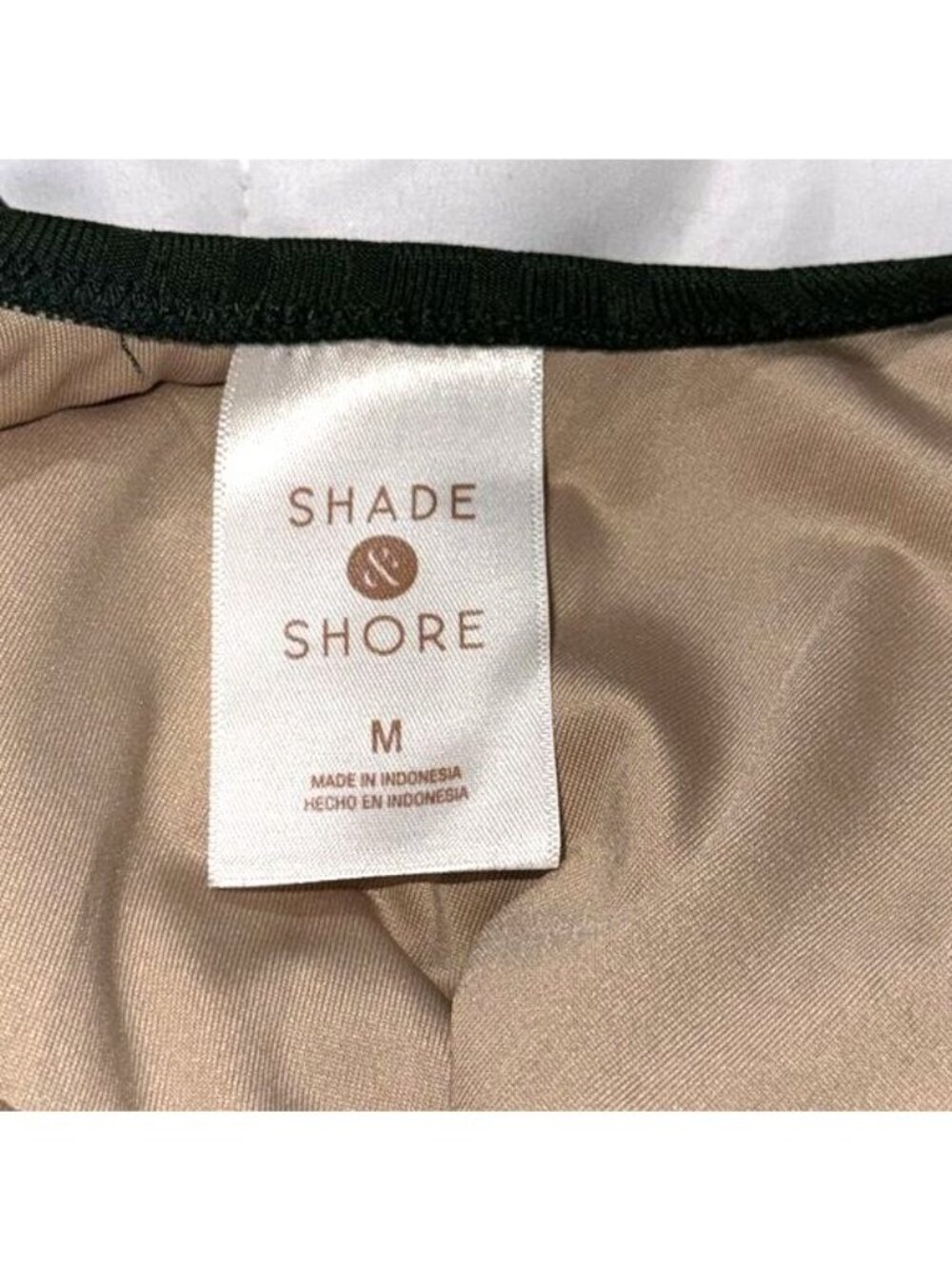 Shade & Shore Womens Ribbed Deep V-Neck One-Piece Swimsuit Cross Back M Made In - Picture 3 of 7